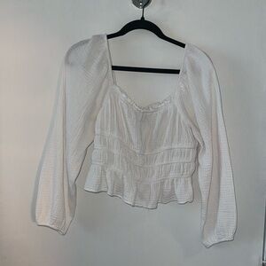 Wild Fable White Peasant Top